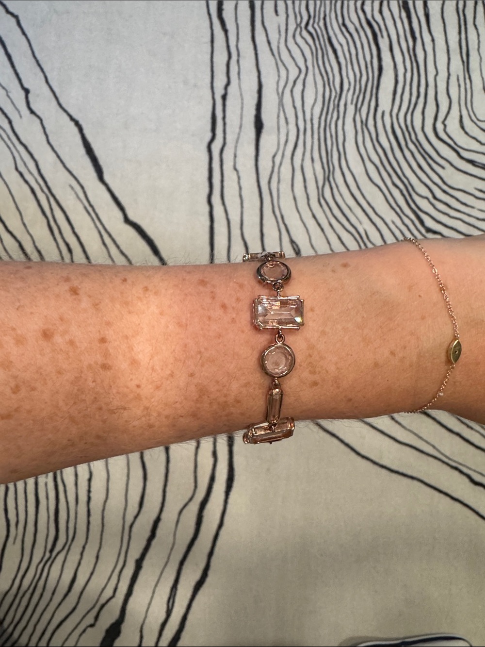 Delicate Rose Gold Sterling Silver 925 Crystal Link Bracelet